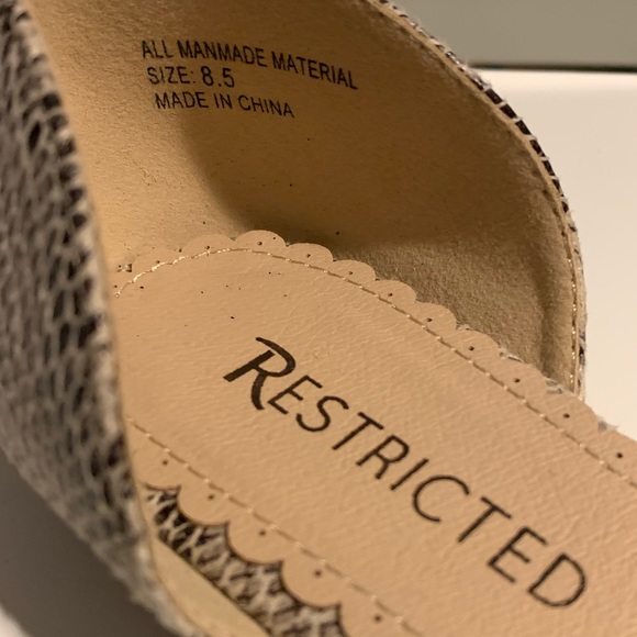 Restricted Snake Print Flat Mules - Never worn (Sz 8.5) - Picture 2 of 5